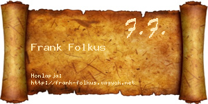 Frank Folkus névjegykártya